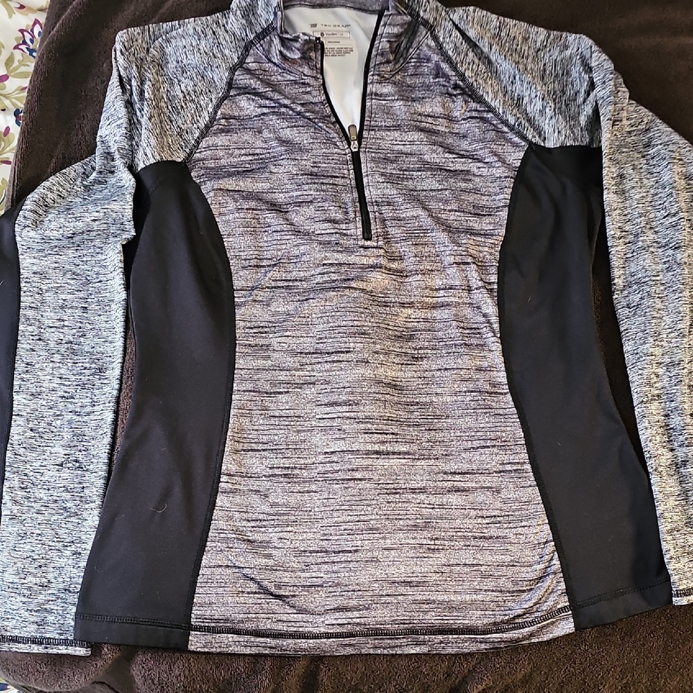 Gray and Black Quarter-Zip Pullover